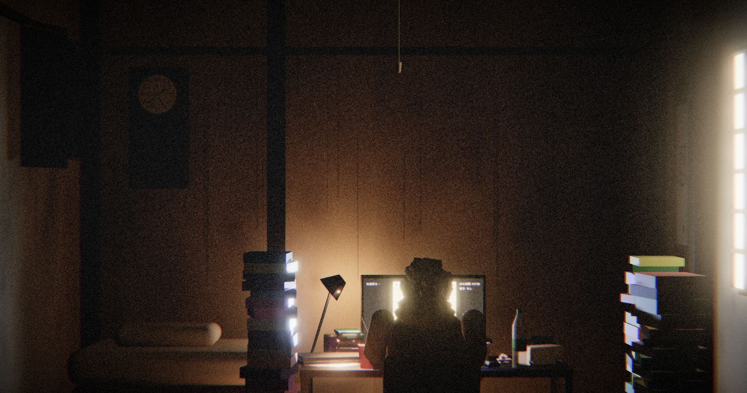 The interactive map of Hikikomori, with Japanese and Italian sentences suspended in darkness
